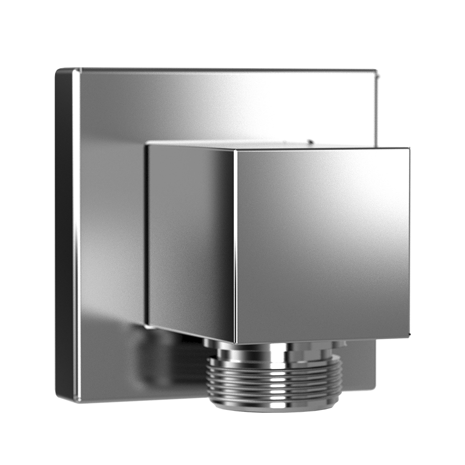Square wall connection elbow